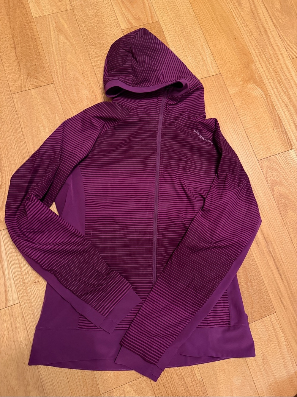 Women's Purple Hooded Zip Jacket Run Lightweight Brooks Canopy Hardloopjack Med